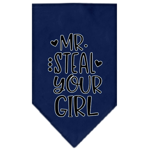 Mr Steal Your Girl Screen Print Bandana Navy Blue Small